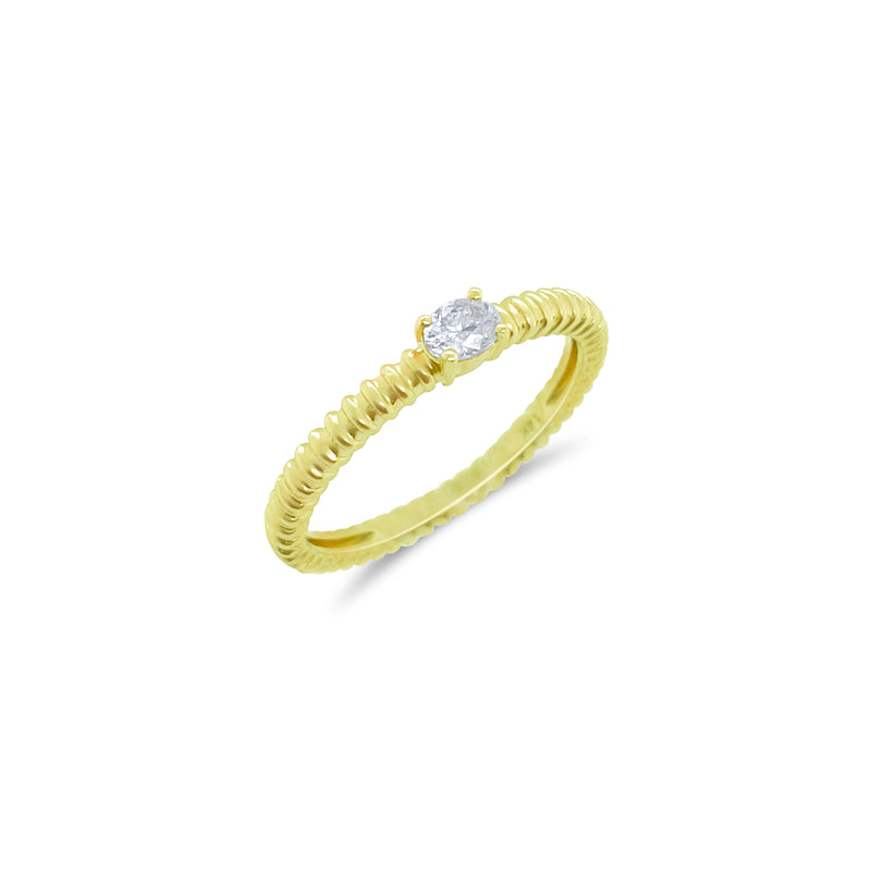 Brushed Gold Diamond Textured Band