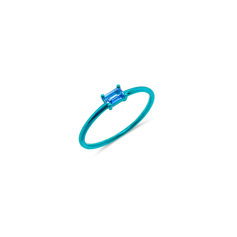Mermaid Blue Silver and Blue Topaz Ring