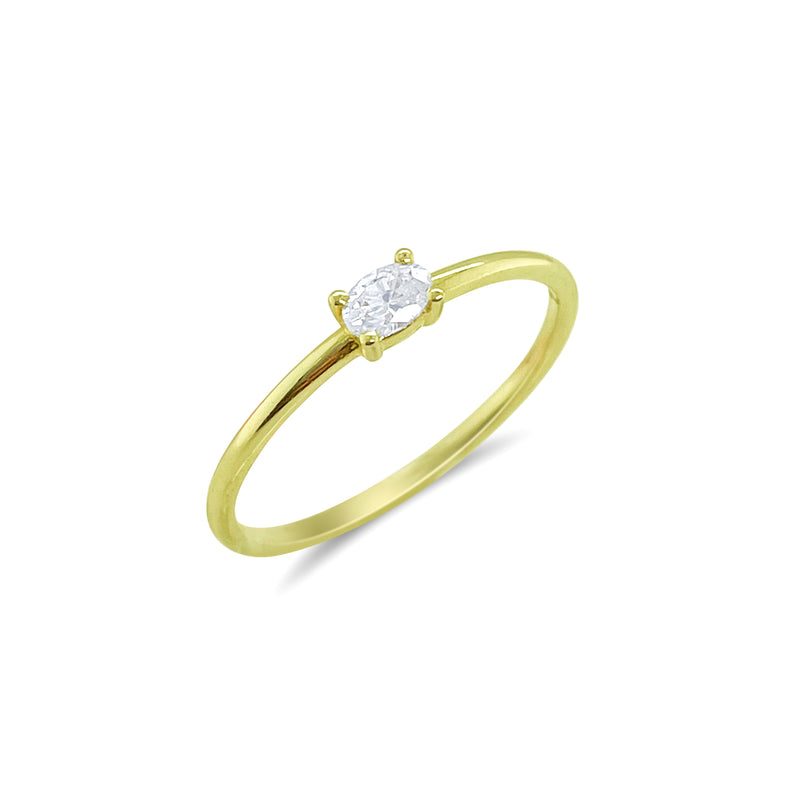 Yellow Gold Diamond Oval Band