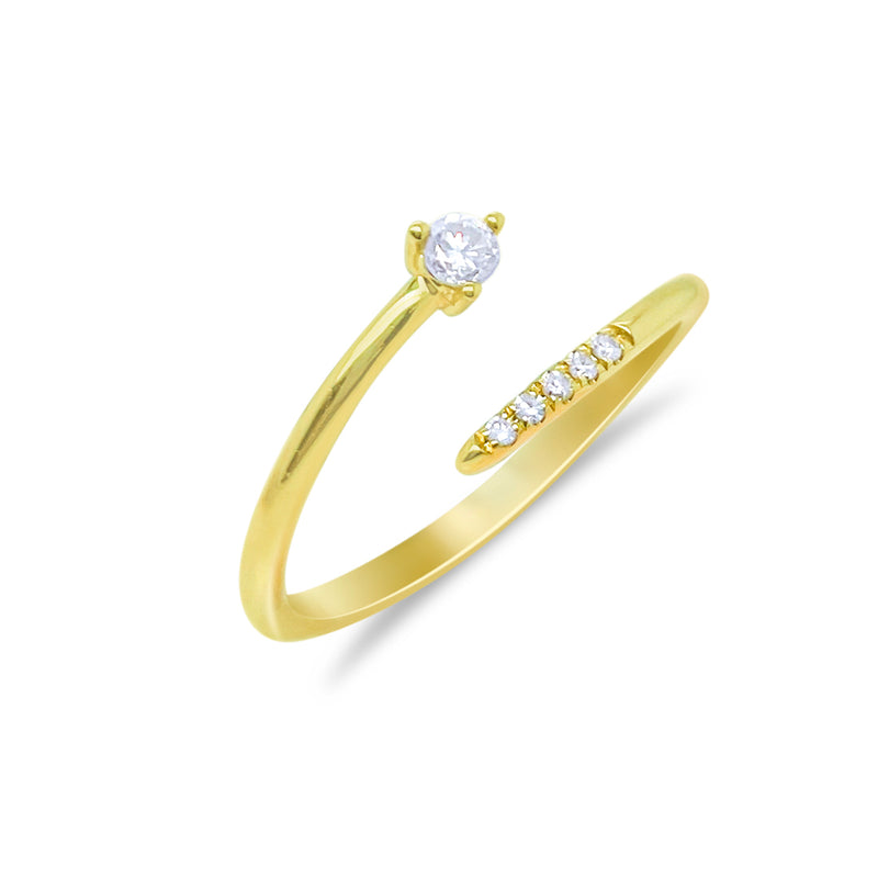 Open Yellow Gold and Diamond Swirl Ring | The Drop 17