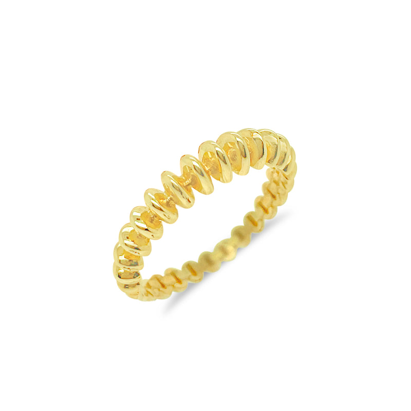 14K Yellow Gold Ribbed Ring