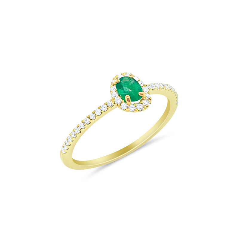Dainty Yellow Gold and Emerald Ring