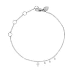 Gold and Diamonds Dainty Cross Bracelet