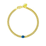 Blue Sapphire Cuban Link Bracelet | September Birthstone