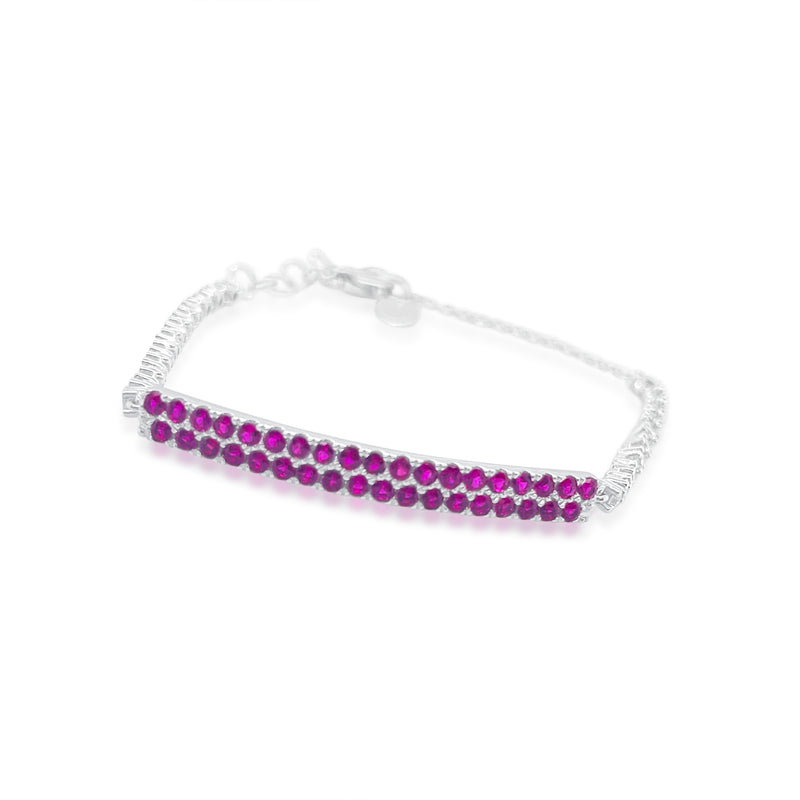White Gold pave Ruby and Diamond Bracelet Last One