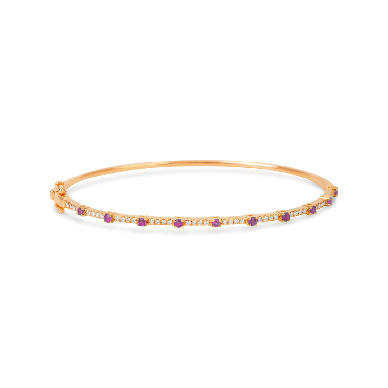 Rose Gold Scattered Pink Sapphire and Diamond Bracelet