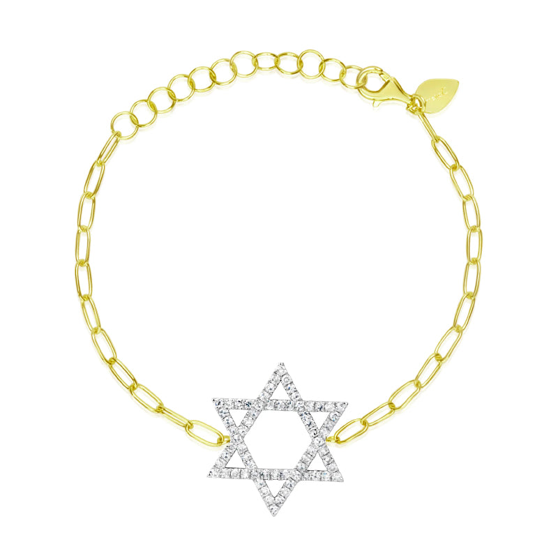 Jewish Star Paperclip Bracelet