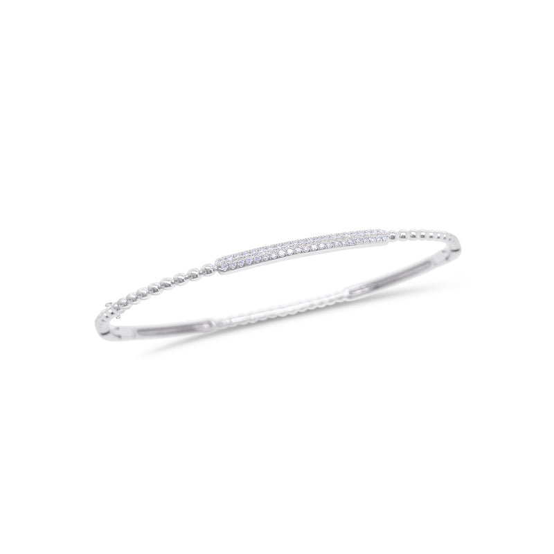 White Gold Diamond Cluster Bangle