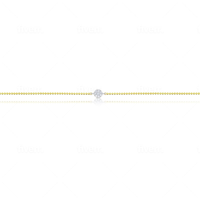 Yellow Gold Diamond Disc Bracelet