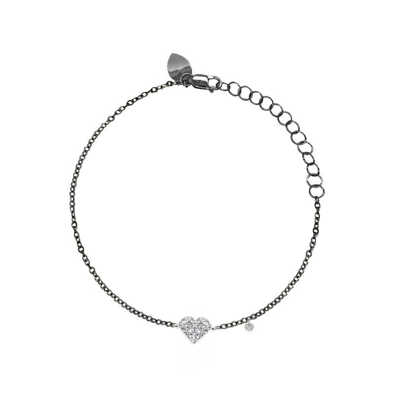 Space Black Heart Diamond Bracelet
