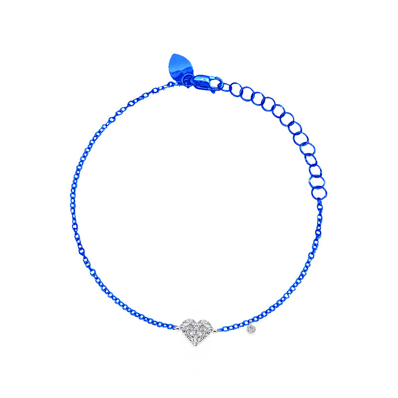 Galactic Blue Heart Diamond Bracelet