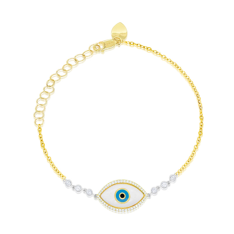 Yellow Gold Evil Eye Diamond Bracelet