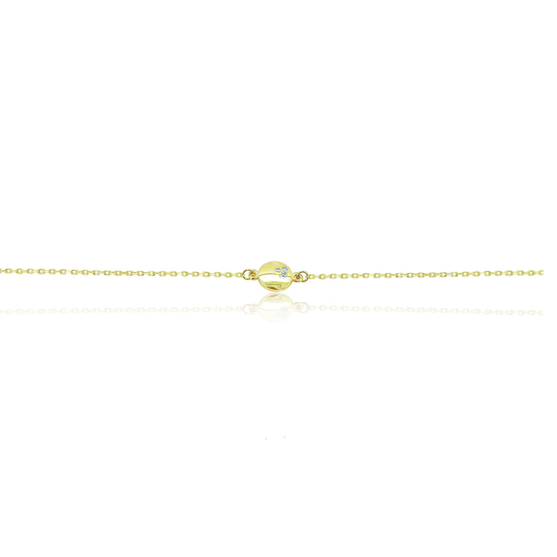 Dainty Yellow Gold Diamond Circle Bracelet