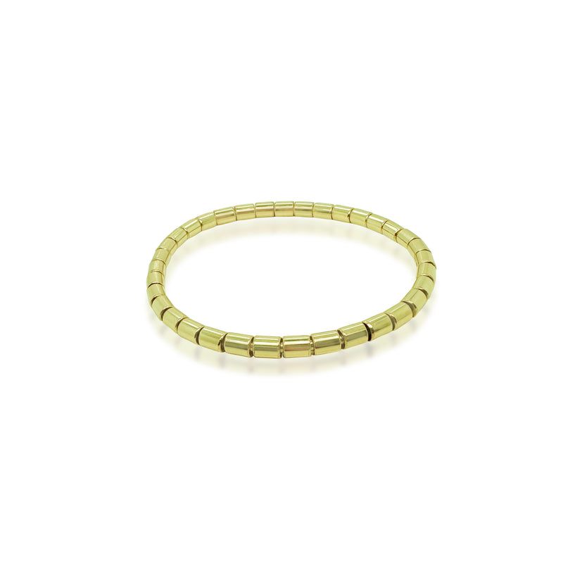 Yellow Gold Stretchy Barrel Bracelet-ONLINE EXCLUSIVE