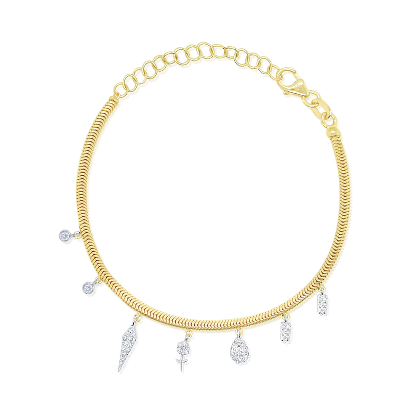 Snake Chain Charm Bracelet