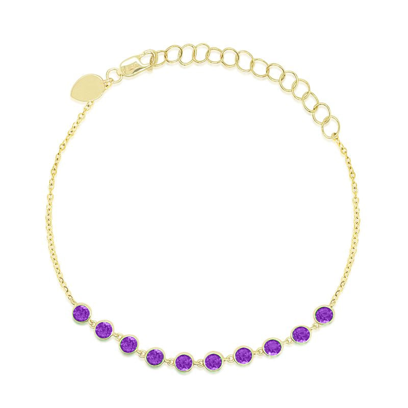 Yellow Gold Amethyst Bracelet