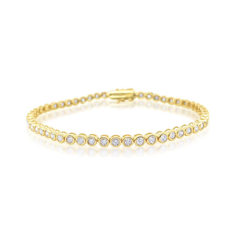 Yellow Gold Bezel Set Tennis Bracelet ONLINE EXCLUSIVE