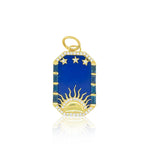 Yellow Gold Blue Sunset Dog Tag