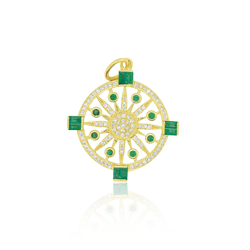 Yellow Gold and Emerald Medallion