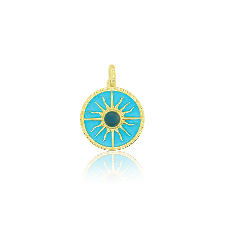 Yellow Gold Sun Turquoise Charm *ONLINE EXCLUSIVE*