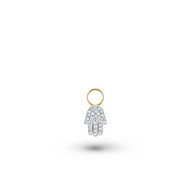 Diamond Hamsa Hoop Charm