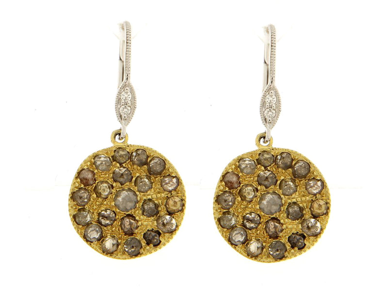 14kt Yellow Gold Rough Diamond Earrings