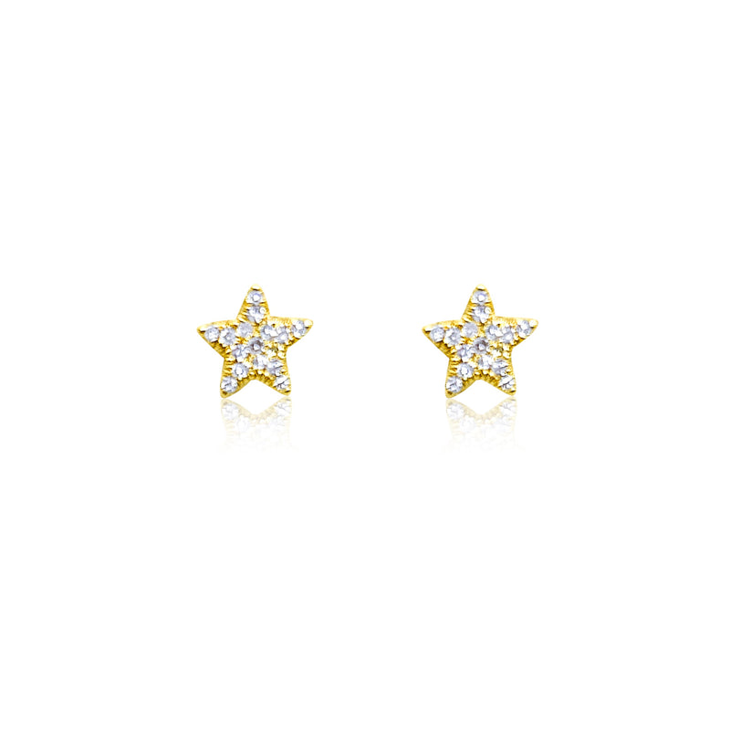 Single White Gold Diamond Star Stud