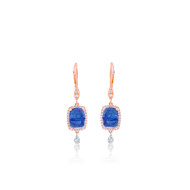 Rose Gold Tanzanite Drop Earrings