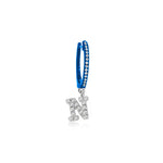 Galactic Blue Initial Diamond Huggie
