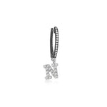 Space Black Initial Diamond Huggie
