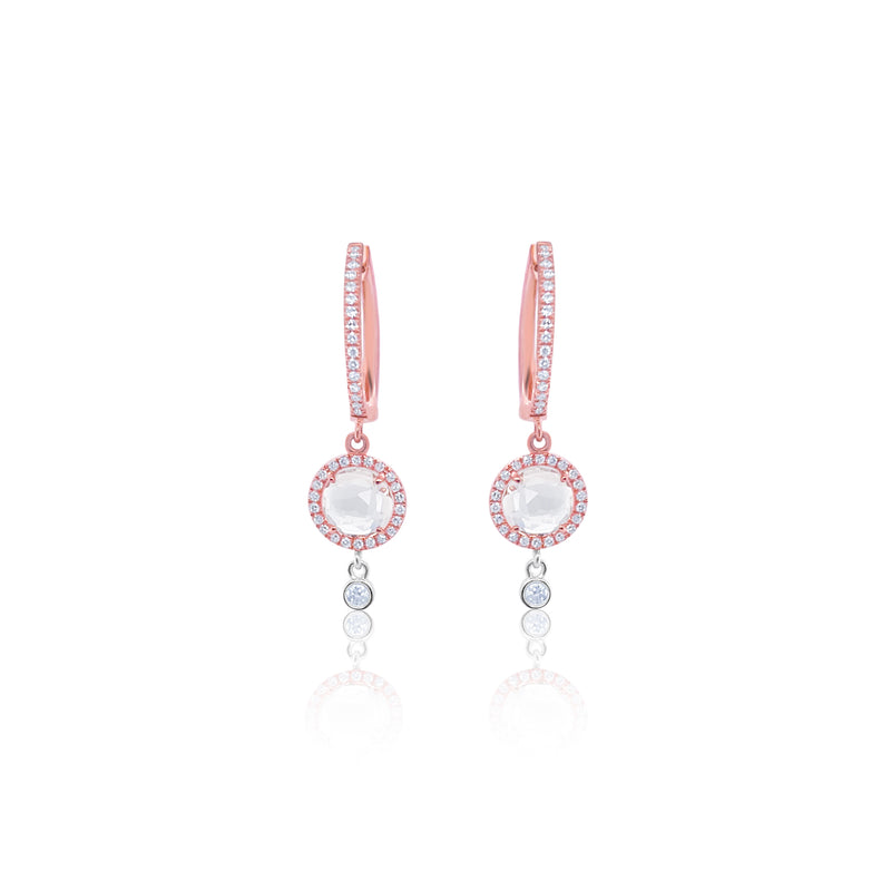 Morganite Rose Gold  Drop Earrings