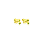 Bezel Set Peridot Duo Studs