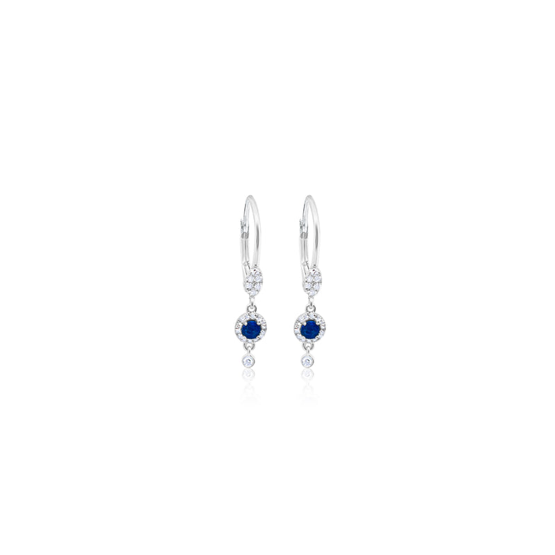 White Gold Opal Diamond Earrings