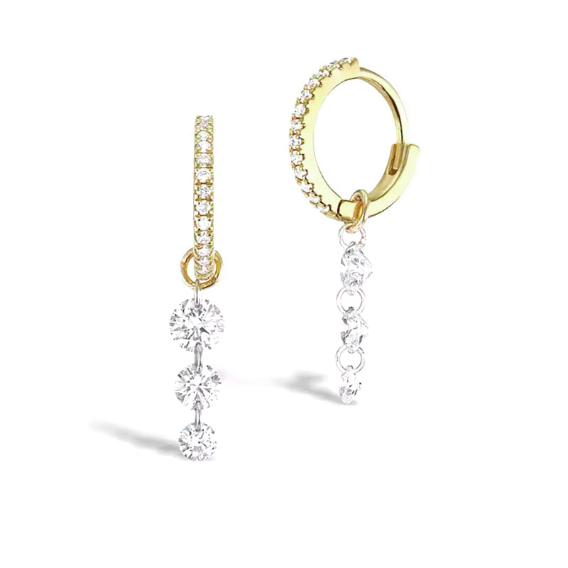 Drop Drilled Diamond Huggies