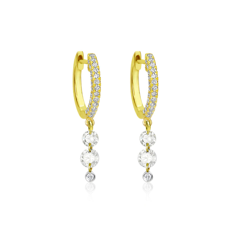 Drop Drilled Diamond Huggies
