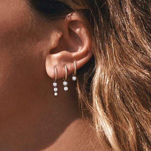 Drop Drilled Diamond Huggies