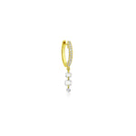 Drop Drilled Diamond Huggies - SINGLE (Half Pair)