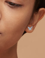 White Gold And Diamond Butterfly Studs