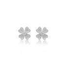 white gold and diamond encrusted flower studs