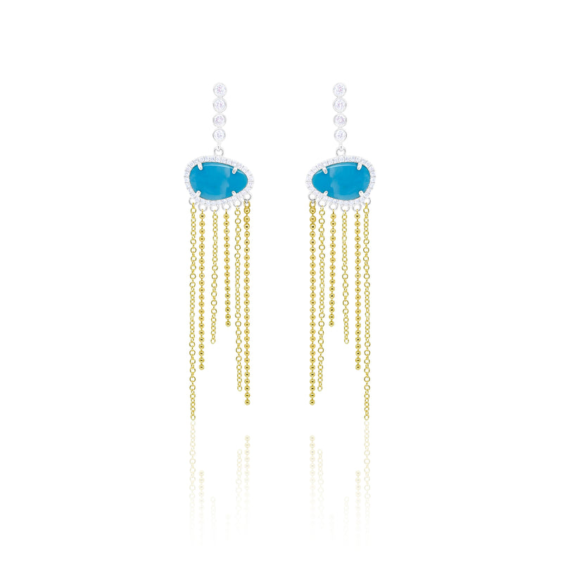 Turquoise and Fringe Earrings