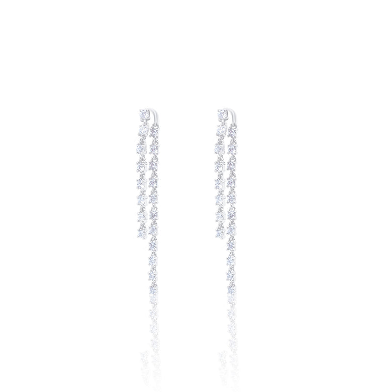 White Gold Diamond Drop Studs