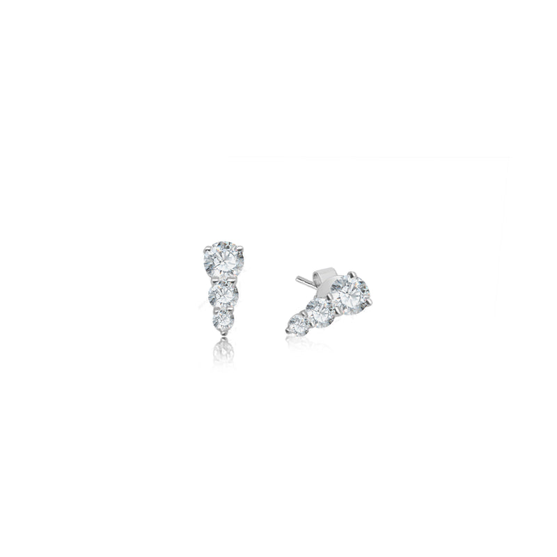 Diamond Spike Earrings White Gold