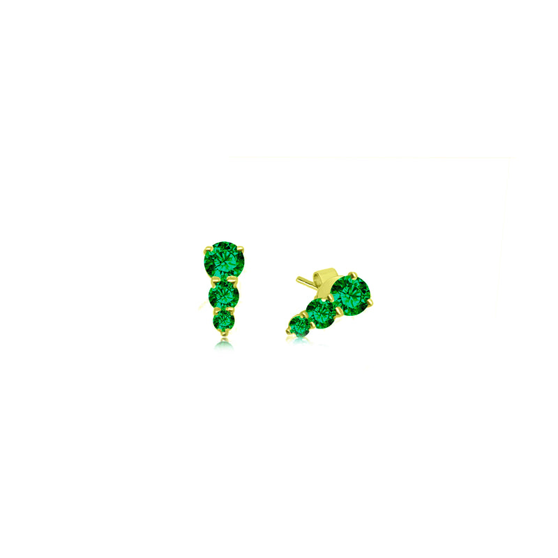 Emerald Spike Earrings Yellow Gold