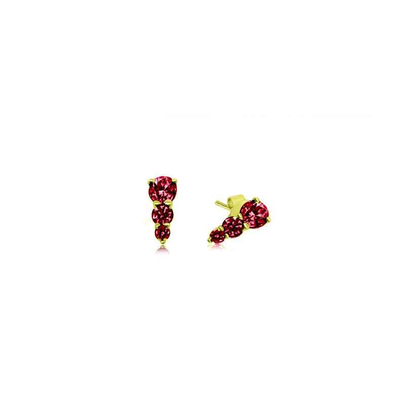 Ruby Spike Earrings White Gold