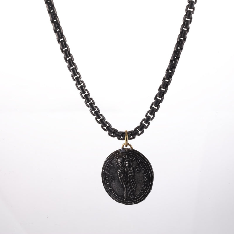 Stainless Steel Chain and Coin Necklace