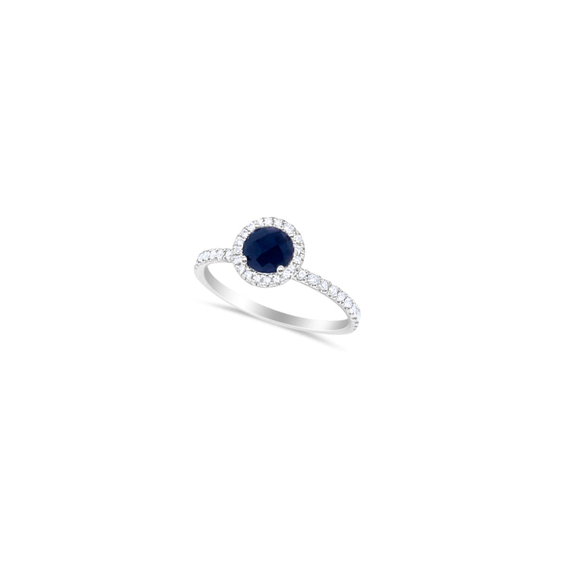 White Gold Diamond and Sapphire Ring