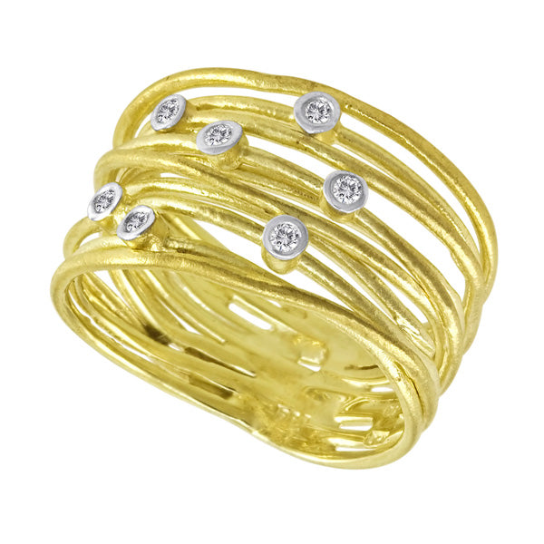 14kt Yellow Gold Wire Bezel Cocktail Ring