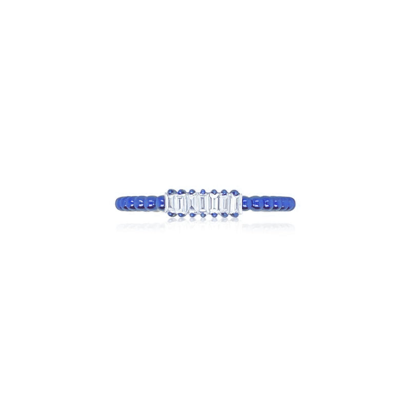 Galactic Blue Rhodium Ring