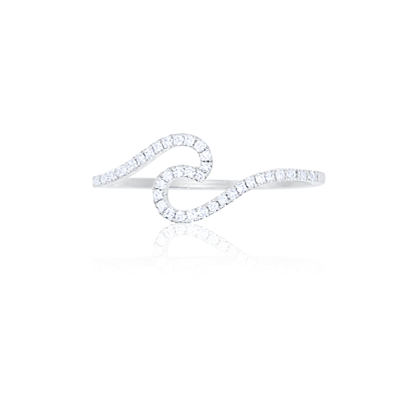 Wave White Gold Diamond Ring