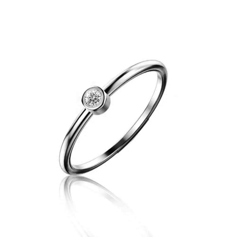 Bezel Set Black Rhodium Diamond Ring (online exclusive)